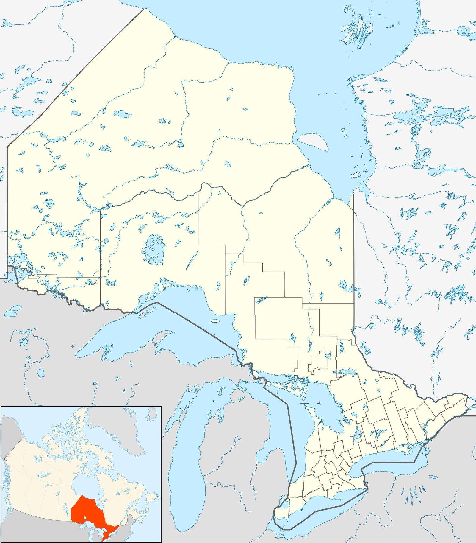 Map of Ontario, Canada